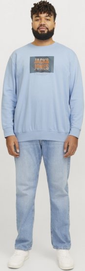 Jack & Jones HUDSON Sweatshirt Chambray Blue - φούτερ/Φούτερ με κουκούλα - φούτερ/Φούτερ με κουκούλα ανδρικά μεγάλα μεγέθη 