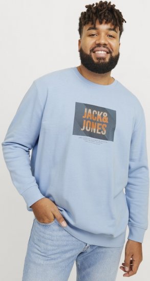 Jack & Jones HUDSON Sweatshirt Chambray Blue - φούτερ/Φούτερ με κουκούλα - φούτερ/Φούτερ με κουκούλα ανδρικά μεγάλα μεγέθη 