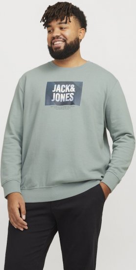 Jack & Jones HUDSON Sweatshirt Iceberg Green - φούτερ/Φούτερ με κουκούλα - φούτερ/Φούτερ με κουκούλα ανδρικά μεγάλα μεγέθη 