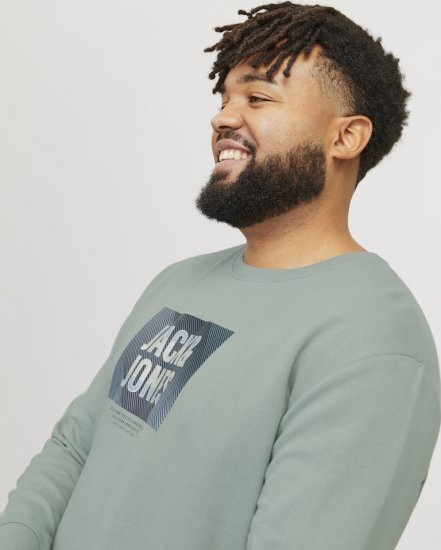 Jack & Jones HUDSON Sweatshirt Iceberg Green - φούτερ/Φούτερ με κουκούλα - φούτερ/Φούτερ με κουκούλα ανδρικά μεγάλα μεγέθη 