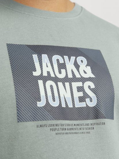 Jack & Jones HUDSON Sweatshirt Iceberg Green - φούτερ/Φούτερ με κουκούλα - φούτερ/Φούτερ με κουκούλα ανδρικά μεγάλα μεγέθη 