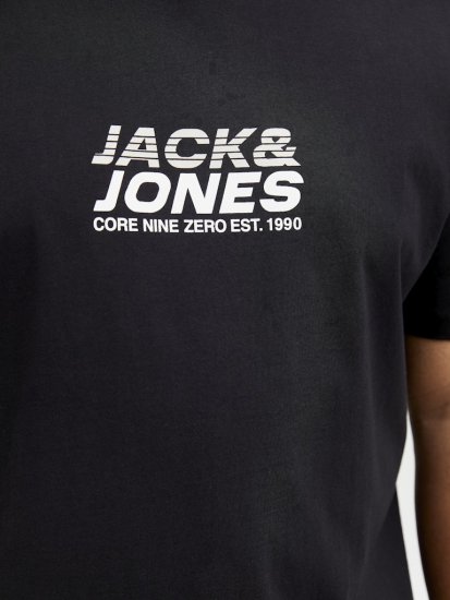 Jack & Jones Tarmac Branding Crew Neck T-Shirt Black - Μακό μπλουζάκια - Aνδρικά μπλουζεσ μεγάλα μεγέθη