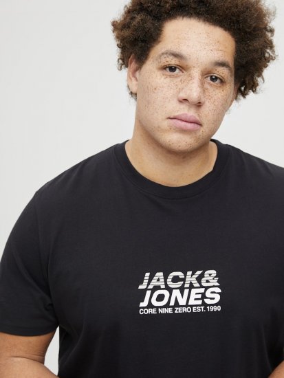 Jack & Jones Tarmac Branding Crew Neck T-Shirt Black - Μακό μπλουζάκια - Aνδρικά μπλουζεσ μεγάλα μεγέθη