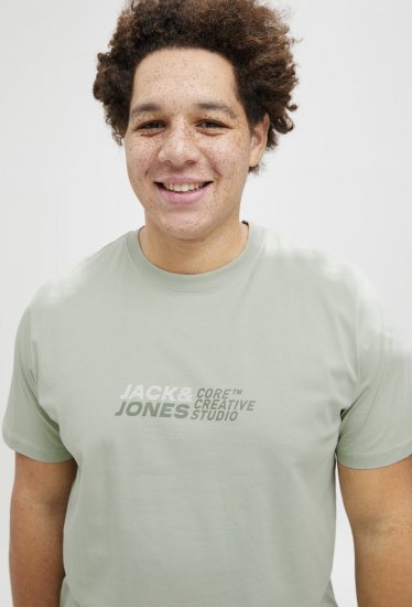 Jack & Jones Tarmac Branding Crew Neck T-Shirt Green - Μακό μπλουζάκια - Aνδρικά μπλουζεσ μεγάλα μεγέθη