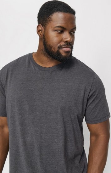 Jack & Jones ORGANIC T-Shirt Dark Grey Melange - Μακό μπλουζάκια - Aνδρικά μπλουζεσ μεγάλα μεγέθη