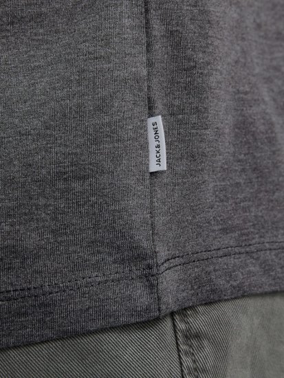Jack & Jones ORGANIC T-Shirt Dark Grey Melange - Μακό μπλουζάκια - Aνδρικά μπλουζεσ μεγάλα μεγέθη