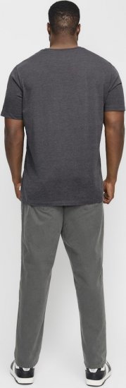 Jack & Jones ORGANIC T-Shirt Dark Grey Melange - Μακό μπλουζάκια - Aνδρικά μπλουζεσ μεγάλα μεγέθη