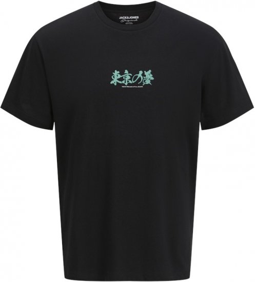 Jack & Jones Dreams Front & Back Print Crew Neck T-Shirt Black - Μακό μπλουζάκια - Aνδρικά μπλουζεσ μεγάλα μεγέθη