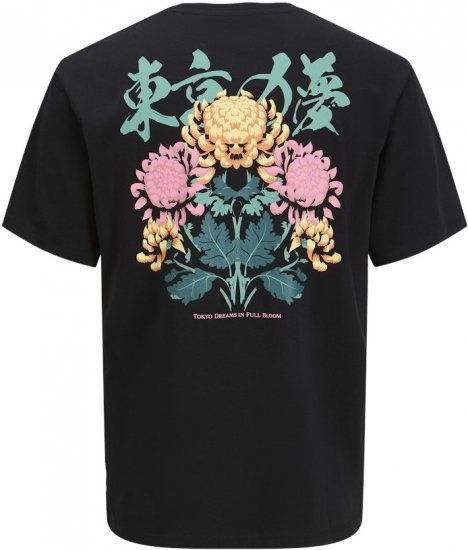 Jack & Jones Dreams Front & Back Print Crew Neck T-Shirt Black - Μακό μπλουζάκια - Aνδρικά μπλουζεσ μεγάλα μεγέθη