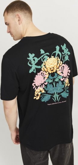 Jack & Jones Dreams Front & Back Print Crew Neck T-Shirt Black - Μακό μπλουζάκια - Aνδρικά μπλουζεσ μεγάλα μεγέθη