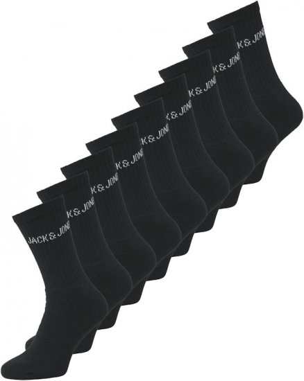 Jack & Jones REGEN Tennis Socks 9-Pack Black - Κάλτσες - Ανδρικά Κάλτσες μεγάλα μεγέθη