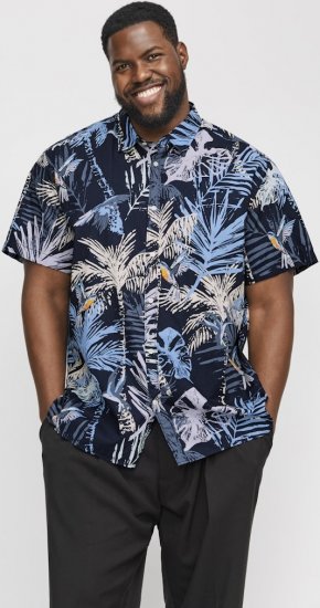 Jack & Jones Hawaii AOP Shirt Blue - Πουκάμισα - Aνδρικά πουκαμισα μεγαλα μεγάλα μεγέθη