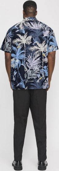 Jack & Jones Hawaii AOP Shirt Blue - Πουκάμισα - Aνδρικά πουκαμισα μεγαλα μεγάλα μεγέθη