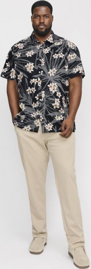 Jack & Jones Hawaii AOP Shirt Black - Πουκάμισα - Aνδρικά πουκαμισα μεγαλα μεγάλα μεγέθη