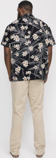 Jack & Jones Hawaii AOP Shirt Black - Πουκάμισα - Aνδρικά πουκαμισα μεγαλα μεγάλα μεγέθη