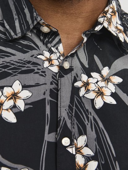 Jack & Jones Hawaii AOP Shirt Black - Πουκάμισα - Aνδρικά πουκαμισα μεγαλα μεγάλα μεγέθη