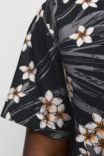 Jack & Jones Hawaii AOP Shirt Black - Πουκάμισα - Aνδρικά πουκαμισα μεγαλα μεγάλα μεγέθη