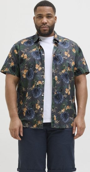 Jack & Jones Hawaii AOP Shirt Grey - Πουκάμισα - Aνδρικά πουκαμισα μεγαλα μεγάλα μεγέθη