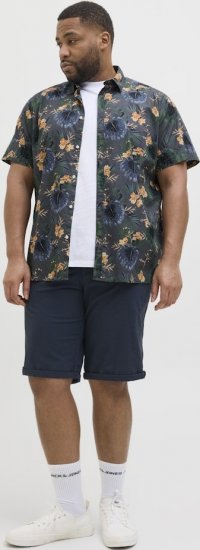 Jack & Jones Hawaii AOP Shirt Grey - Πουκάμισα - Aνδρικά πουκαμισα μεγαλα μεγάλα μεγέθη