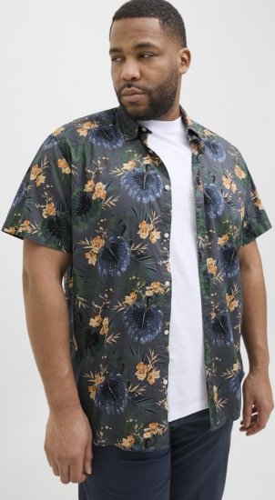 Jack & Jones Hawaii AOP Shirt Grey - Πουκάμισα - Aνδρικά πουκαμισα μεγαλα μεγάλα μεγέθη