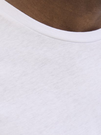  Jack & Jones Jaxon Crew Neck T-Shirt White - Μακό μπλουζάκια - Aνδρικά μπλουζεσ μεγάλα μεγέθη