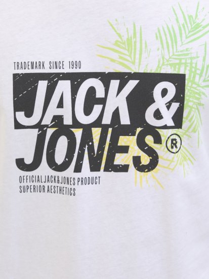  Jack & Jones Jaxon Crew Neck T-Shirt White - Μακό μπλουζάκια - Aνδρικά μπλουζεσ μεγάλα μεγέθη