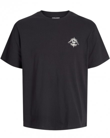  Jack & Jones Jackie Crew Neck T-Shirt Black - Μακό μπλουζάκια - Aνδρικά μπλουζεσ μεγάλα μεγέθη