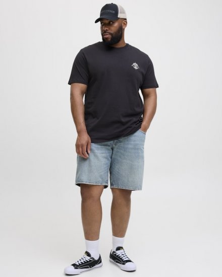  Jack & Jones Jackie Crew Neck T-Shirt Black - Μακό μπλουζάκια - Aνδρικά μπλουζεσ μεγάλα μεγέθη