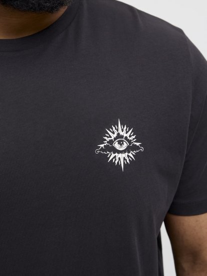  Jack & Jones Jackie Crew Neck T-Shirt Black - Μακό μπλουζάκια - Aνδρικά μπλουζεσ μεγάλα μεγέθη