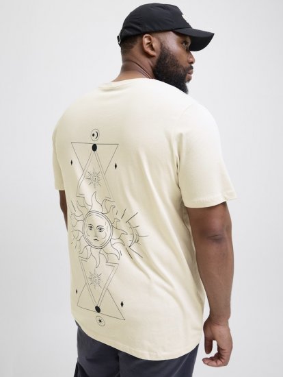 Jack & Jones Jackie Crew Neck T-Shirt Moonbeam - Μακό μπλουζάκια - Aνδρικά μπλουζεσ μεγάλα μεγέθη