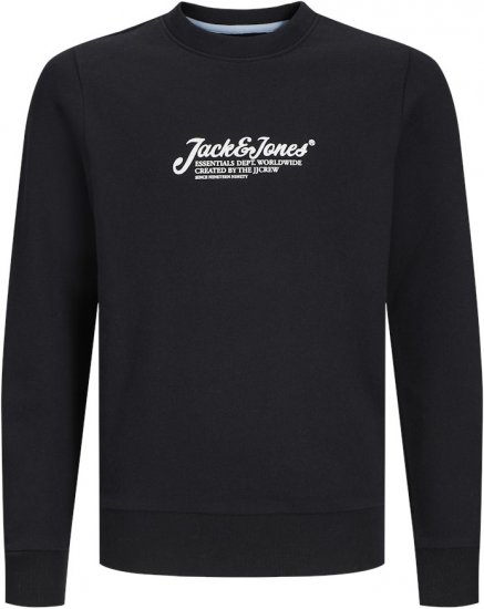 Jack & Jones Beau Crew Neck Sweatshirt Black - φούτερ/Φούτερ με κουκούλα - φούτερ/Φούτερ με κουκούλα ανδρικά μεγάλα μεγέθη 