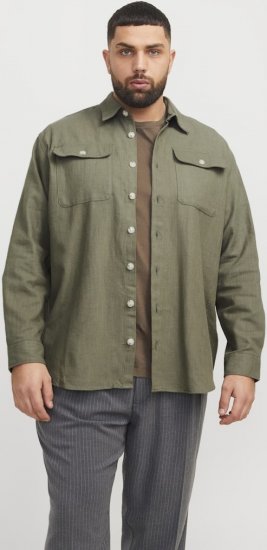 Jack & Jones Raymond Spring Long Sleeve Overshirt Green - Πουκάμισα - Aνδρικά πουκαμισα μεγαλα μεγάλα μεγέθη