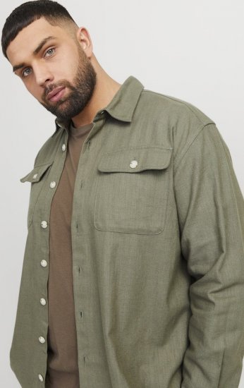 Jack & Jones Raymond Spring Long Sleeve Overshirt Green - Πουκάμισα - Aνδρικά πουκαμισα μεγαλα μεγάλα μεγέθη