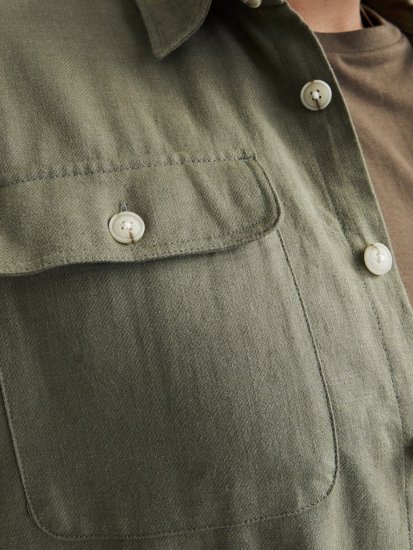 Jack & Jones Raymond Spring Long Sleeve Overshirt Green - Πουκάμισα - Aνδρικά πουκαμισα μεγαλα μεγάλα μεγέθη