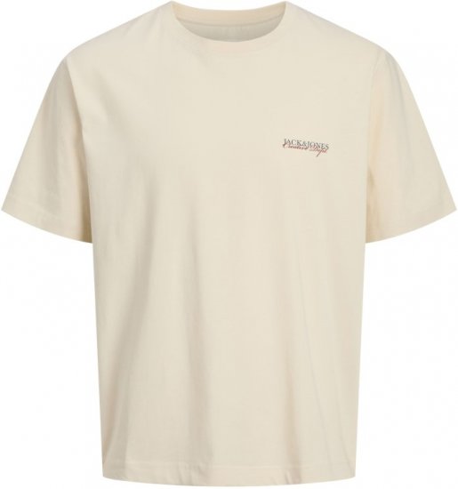 Jack & Jones Boston Photo Crew Neck T-Shirt Antique White - Μακό μπλουζάκια - Aνδρικά μπλουζεσ μεγάλα μεγέθη