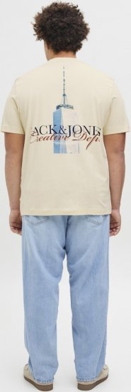 Jack & Jones Boston Photo Crew Neck T-Shirt Antique White - Μακό μπλουζάκια - Aνδρικά μπλουζεσ μεγάλα μεγέθη