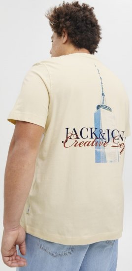 Jack & Jones Boston Photo Crew Neck T-Shirt Antique White - Μακό μπλουζάκια - Aνδρικά μπλουζεσ μεγάλα μεγέθη