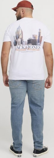 Jack & Jones Boston Photo Crew Neck T-Shirt Bright White - Μακό μπλουζάκια - Aνδρικά μπλουζεσ μεγάλα μεγέθη