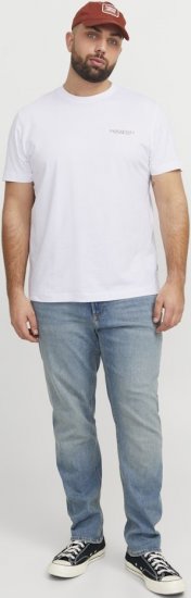 Jack & Jones Boston Photo Crew Neck T-Shirt Bright White - Μακό μπλουζάκια - Aνδρικά μπλουζεσ μεγάλα μεγέθη