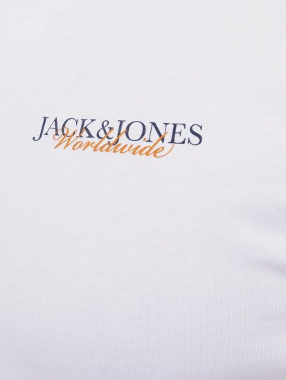 Jack & Jones Boston Photo Crew Neck T-Shirt Bright White - Μακό μπλουζάκια - Aνδρικά μπλουζεσ μεγάλα μεγέθη