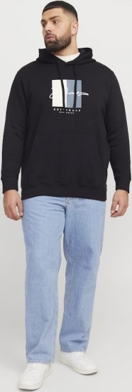 Jack & Jones Frederiksberg Box Script Hoodie Black - φούτερ/Φούτερ με κουκούλα - φούτερ/Φούτερ με κουκούλα ανδρικά μεγάλα μεγέθη 