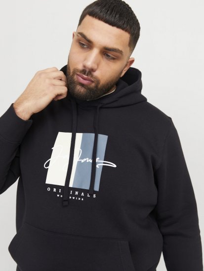 Jack & Jones Frederiksberg Box Script Hoodie Black - φούτερ/Φούτερ με κουκούλα - φούτερ/Φούτερ με κουκούλα ανδρικά μεγάλα μεγέθη 