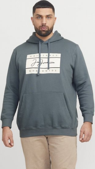 Jack & Jones Frederiksberg Box Script Hoodie Grey - φούτερ/Φούτερ με κουκούλα - φούτερ/Φούτερ με κουκούλα ανδρικά μεγάλα μεγέθη 