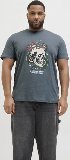 Jack & Jones Anatomy Skull Crew Neck T-Shirt Grey - Μακό μπλουζάκια - Aνδρικά μπλουζεσ μεγάλα μεγέθη