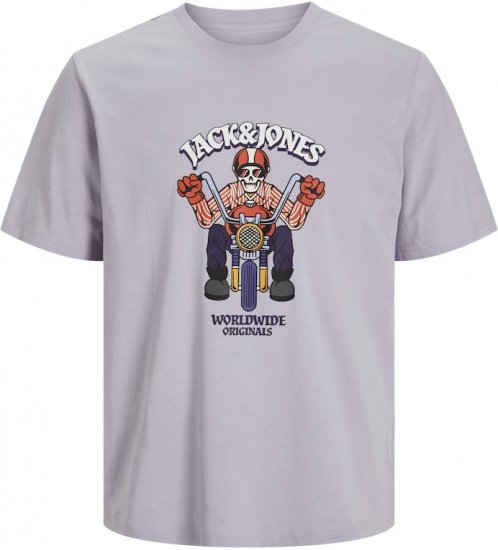 Jack & Jones Anatomy Skull Crew Neck T-Shirt Violet - Μακό μπλουζάκια - Aνδρικά μπλουζεσ μεγάλα μεγέθη