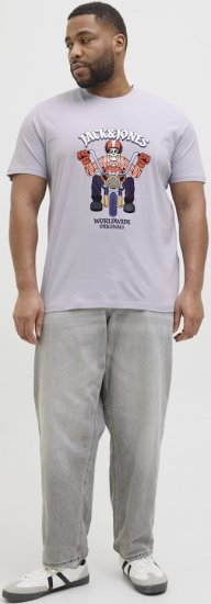 Jack & Jones Anatomy Skull Crew Neck T-Shirt Violet - Μακό μπλουζάκια - Aνδρικά μπλουζεσ μεγάλα μεγέθη