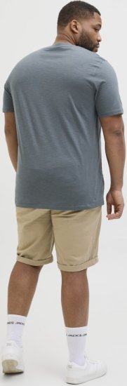 Jack & Jones Split Pocket Print T-Shirt Grey - Μακό μπλουζάκια - Aνδρικά μπλουζεσ μεγάλα μεγέθη