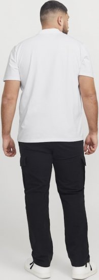 Jack & Jones Fusion Pique Zipper Polo Bright White - Πόλο μπλουζάκια - Aνδρικά μπλουζακια πολο μεγάλα μεγέθη