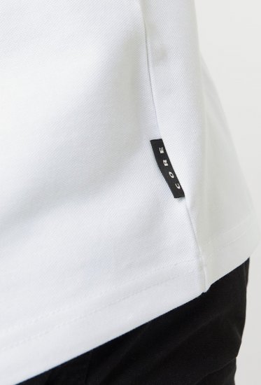 Jack & Jones Fusion Pique Zipper Polo Bright White - Πόλο μπλουζάκια - Aνδρικά μπλουζακια πολο μεγάλα μεγέθη