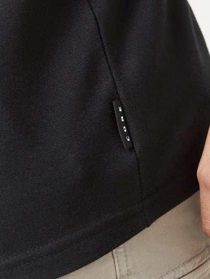 Jack & Jones Fusion Pique Zipper Polo Black - Πόλο μπλουζάκια - Aνδρικά μπλουζακια πολο μεγάλα μεγέθη